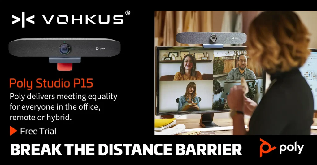Poly Studio P15: Breaking the distance barrier and delivering meeting equality for all participants, whether in office, remote, or hybrid. Free trial available.